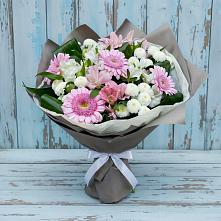 Букет цветов из:  Герберы, Альстромерии и Хризантемы #REPLACE_PRED# Заплавской