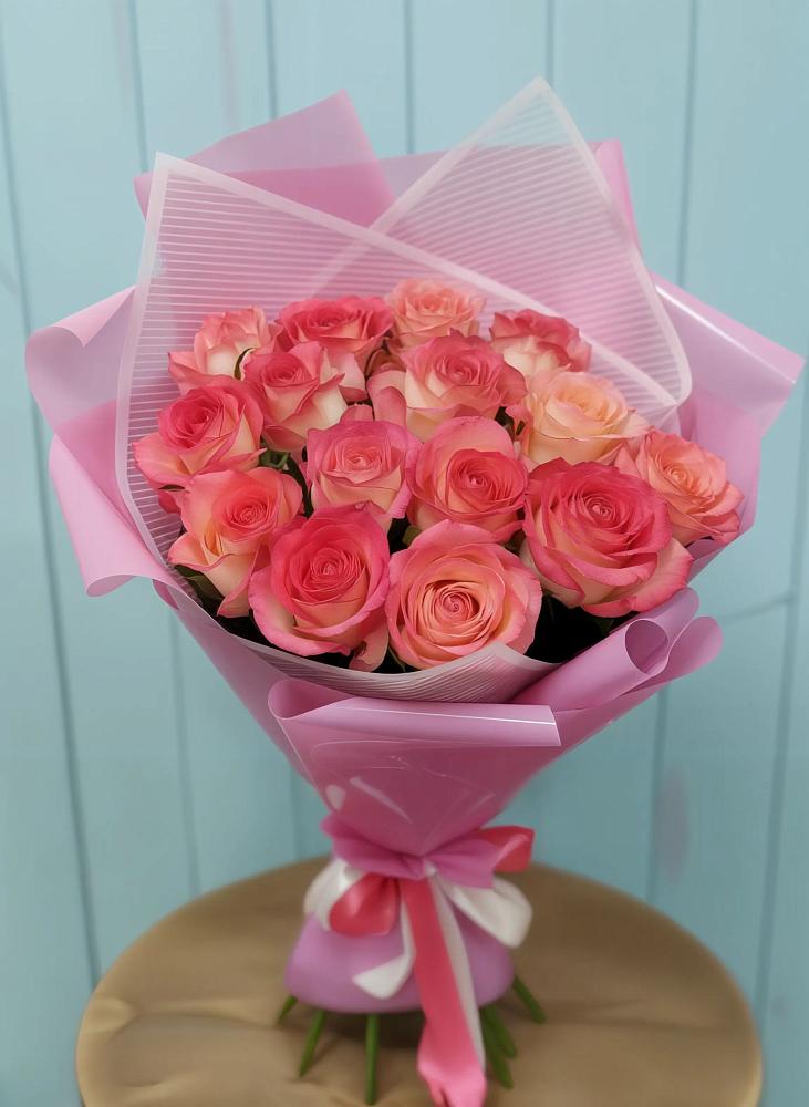 Букет 15 Розовых роз Равель в Заплавской
