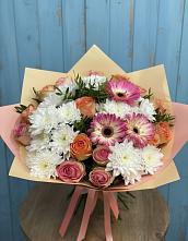 Букет цветов из:  Розы, Герберы и Хризантемы #REPLACE_PRED# Заплавской