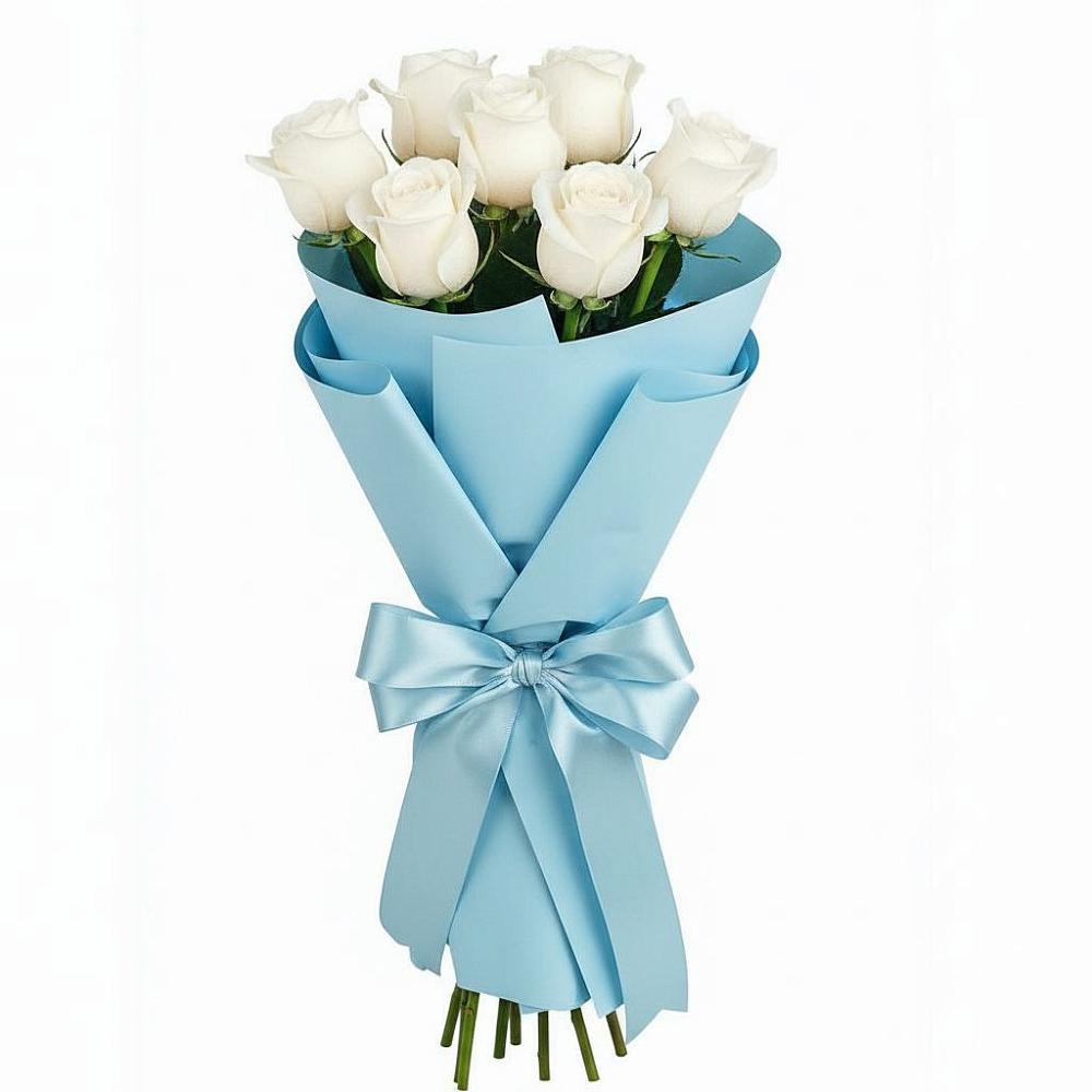 Букет 7 белых роз Проуд в Заплавской