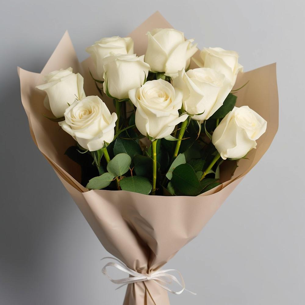 Букет 9 Белых роз Эдлесс Лав в Заплавской