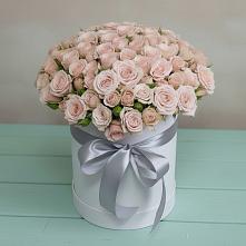 Цветочная композиция из Розы в шляпной коробке в Заплавской