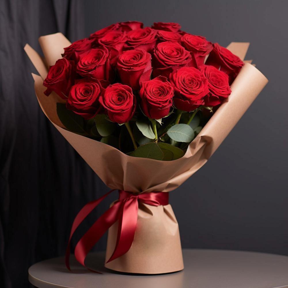 Букет 19 Красных роз Эдлесс Лав в Заплавской