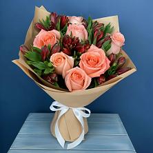 Букет цветов из:  Розы и Альстромерии в Заплавской