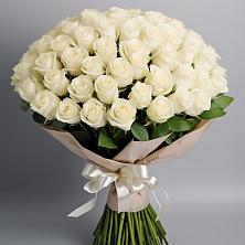 Букет 101 беля роза Белоснежка в Заплавской
