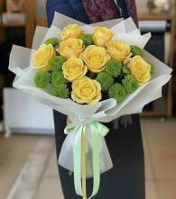 Букет цветов из:  Хризантемы и Розы в Заплавской