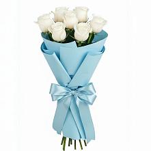 Букет 7 белых роз Проуд в Заплавской