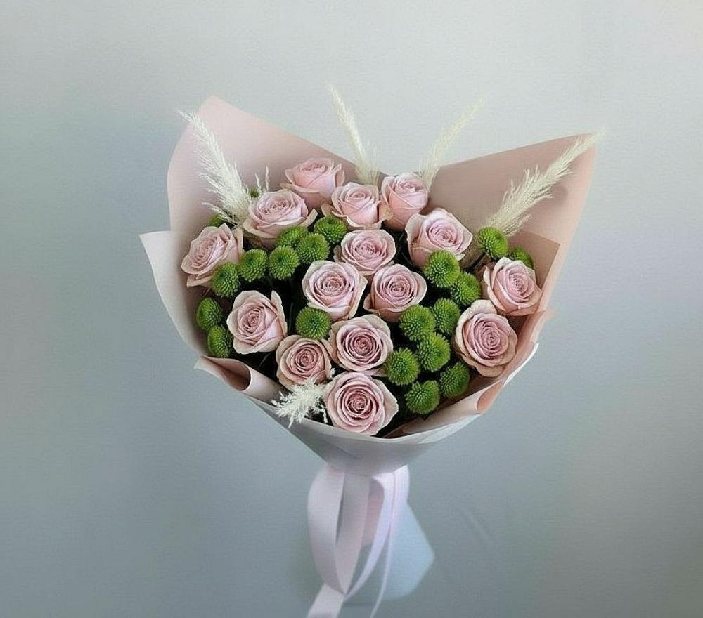 Букет цветов из: Розы и Хризантемы в Заплавской