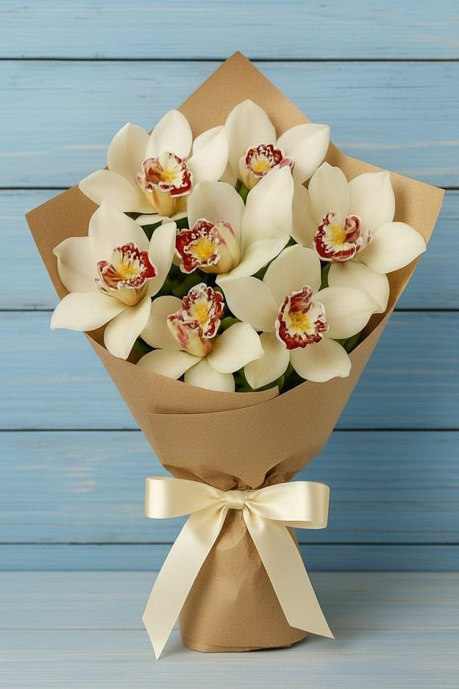 Букет цветов из: Орхидеи и Розы в Заплавской