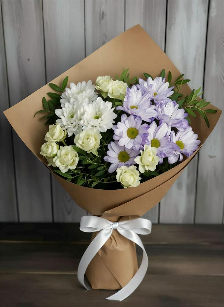 Букет цветов из: Хризантемы и Розы в Заплавской